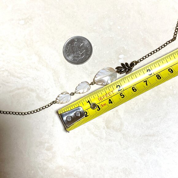 2/$20, Mother of Pearl Leaf Branch Bronze Necklace - Picture 12 of 13